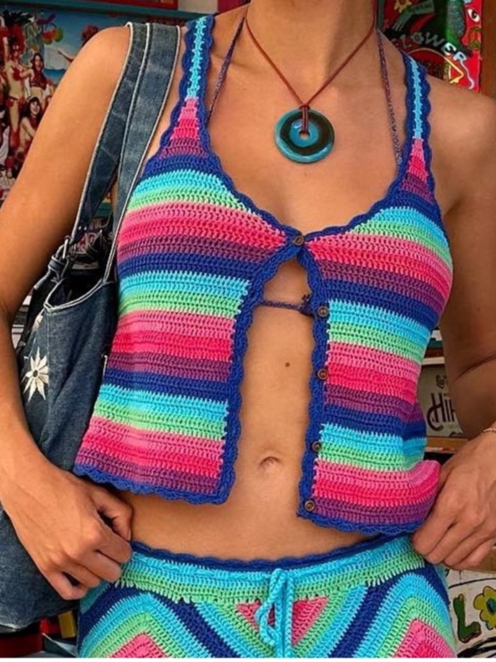 Spell Audrey Crochet Singlet Knit Top